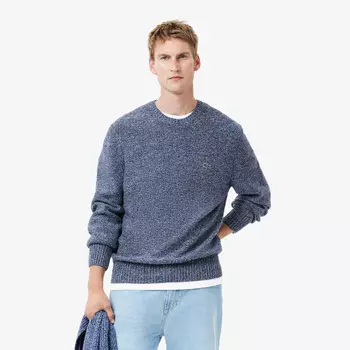 Мужской меланжевый свитер Lacoste с круглым воротом