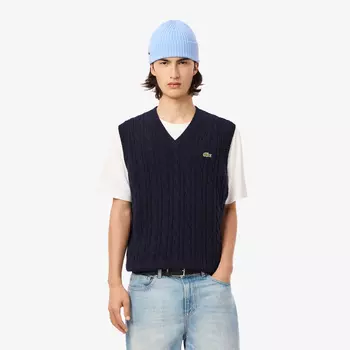Мужской жилет Lacoste из овечьей шерсти без рукавов