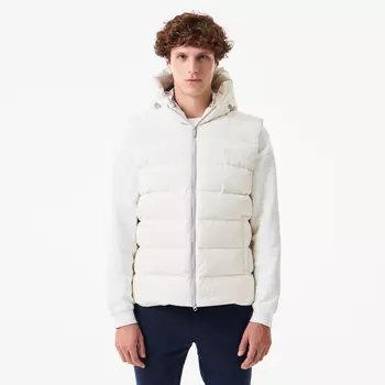 Мужской утеплённый стёганый жилет Lacoste с капюшоном