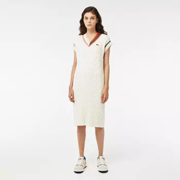 Платье Lacoste с орнаментом и v-образным вырезом
