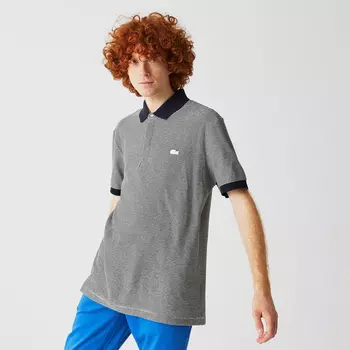 Мужское поло Lacoste Regular Fit из хлопка и льна