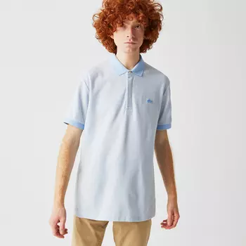 Мужское поло Lacoste Regular Fit из хлопка и льна