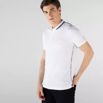 Мужское хлопковое поло Lacoste с контрастным воротником
