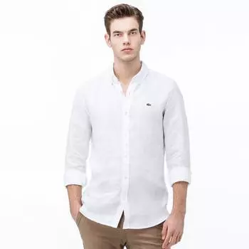 Мужская рубашка Lacoste из льна Slim Fit