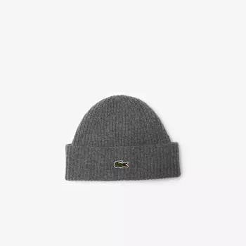 Вязаная шапка-бини Lacoste из шерсти