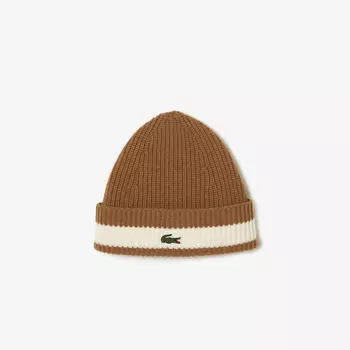 Вязаная шапка-бини Lacoste из шерсти