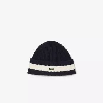 Вязаная шапка-бини Lacoste из шерсти