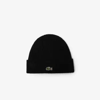 Вязаная шапка-бини Lacoste из шерсти