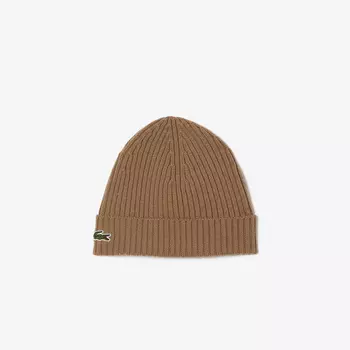 Шерстяная шапка Lacoste Unisex в рубчик