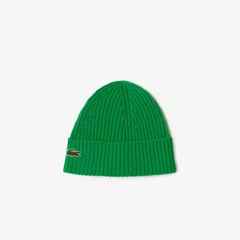 Шерстяная шапка Lacoste Unisex в рубчик