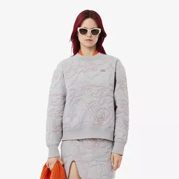 Женская двусторонняя толстовка Lacoste с вышивкой