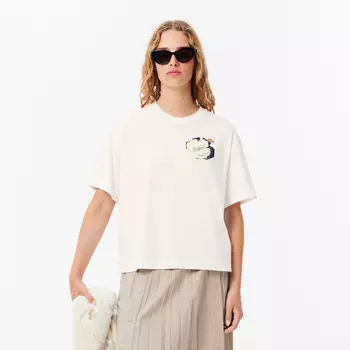 Женская хлопковая футболка Lacoste OVERSIZED