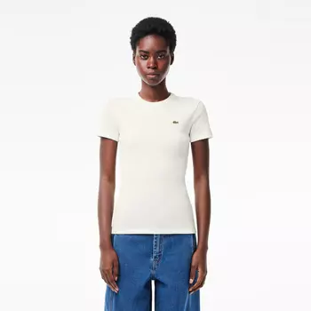 Женская футболка Lacoste Slim Fit из хлопка в рубчик