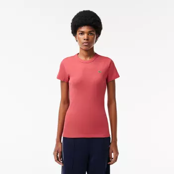 Женская футболка Lacoste Slim Fit из хлопка в рубчик