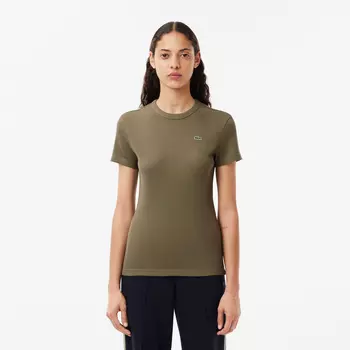 Женская футболка Lacoste Slim Fit из хлопка в рубчик