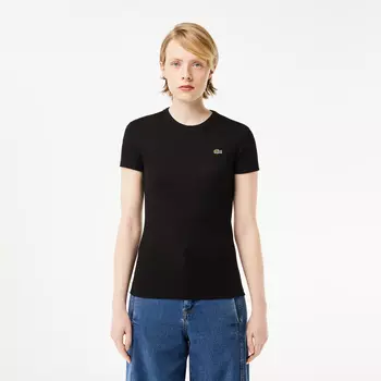 Женская футболка Lacoste Slim Fit из хлопка в рубчик