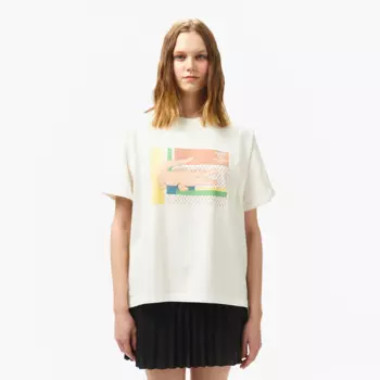 Женская футболка Lacoste из хлопка