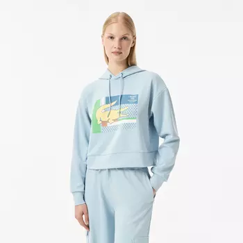 Женская короткая толстовка Lacoste с капюшоном