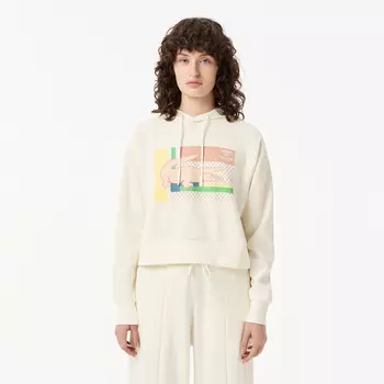 Женская короткая толстовка Lacoste с капюшоном
