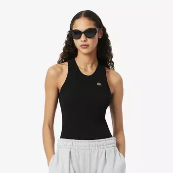 Женская облегающая хлопковая майка Lacoste