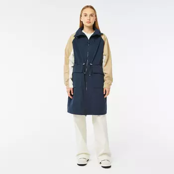 Женская двухцветная парка Lacoste с поясом