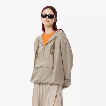 Женская фланелевая рубашка-толстовка Lacoste Loose Fit с карманом