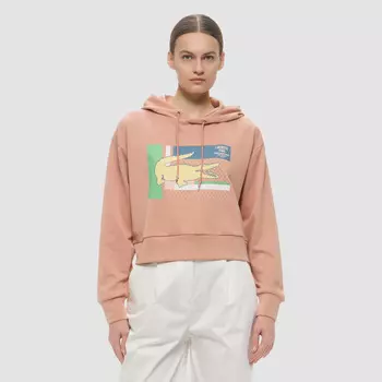 Женская короткая толстовка Lacoste с капюшоном