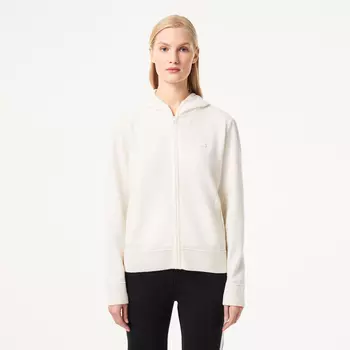 Женский шерстяной свитер-толстовка Lacoste на молнии с капюшоном