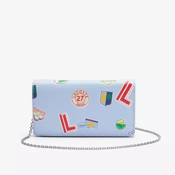Женский Кошелёк Lacoste Chantaco Patches на цепочке из кожи