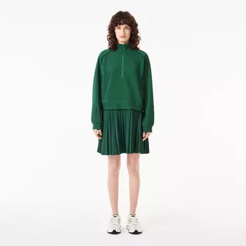 Женское плиссированное платье-толстовка Lacoste на молнии