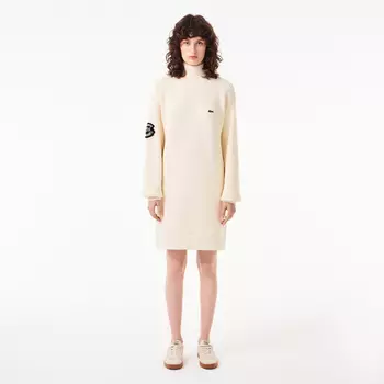 Женское трикотажное платье Lacoste с длинным рукавом и высоким воротом