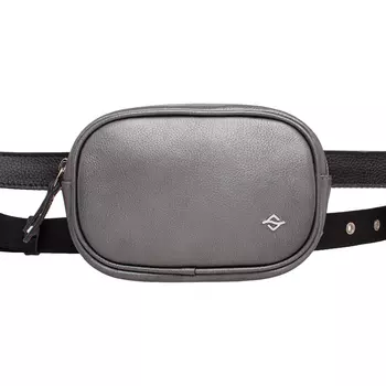 Женская кожаная поясная сумка Alma Silver Grey