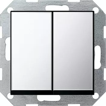 0125605 Двухклавишный выключатель с самовозвратом 10А/250В в сборе Хром Gira