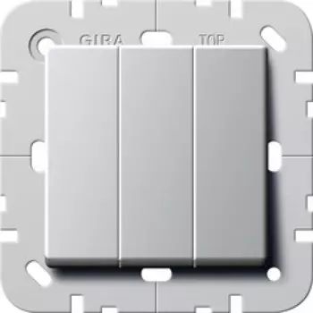 012803 Трехклавишный перелючатель с самовозвратом 10А/250В в сборе Белый Gira