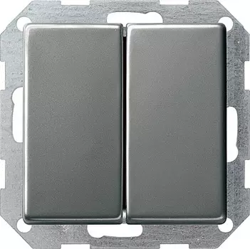 012820 Трехклавишный перелючатель с самовозвратом 10А/250В в сборе Сталь Gira E22