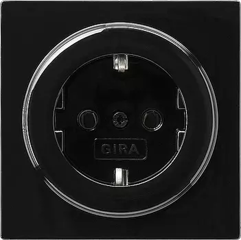 018847 Розетка с заземляющими контактами 16А/250В Черный Gira S-color