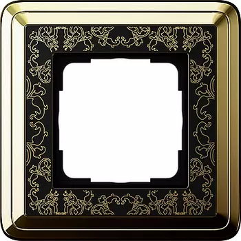 0211672 Рамка Classix Art Латунь / Черный 1-постовая Gira