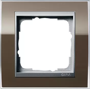 0211766 Рамка Event Clear Коричневый / Алюминий 1-постовая Gira