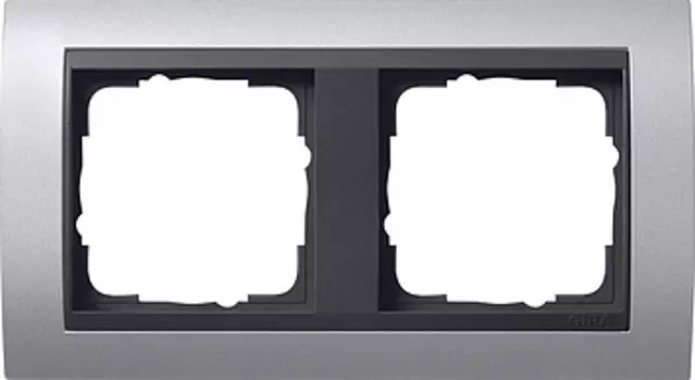 021206 Рамка Event Алюминий / Черный 2-постовая Gira