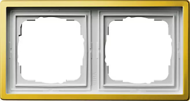 0212113 Рамка F100 Латунь 2-постовая Gira