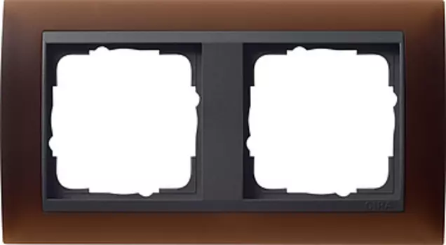 021213 Рамка Event Темно-коричневый / Черный 2-постовая Gira