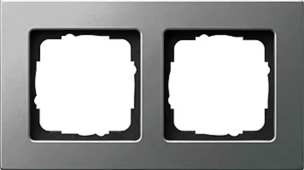 0212202 Рамка E22 Сталь 2-постовая Gira