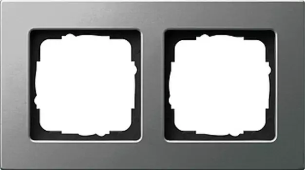 0212205 Рамка E22 Сталь 2-постовая, заподлицо Gira