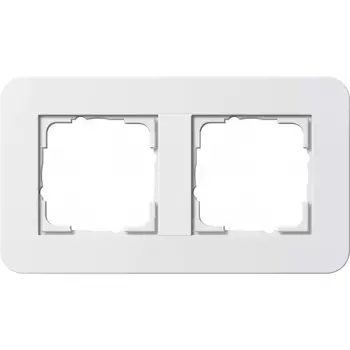 0212410 Рамка с белой подложкой E3 Белый / Белый 2-постовая Gira