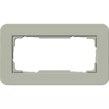0212415 Рамка с белой подложкой E3 Серо-зеленый / Белый 2-постовая Gira
