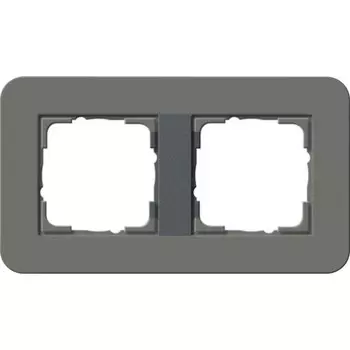 0212423 Рамка с антрацитовой подложкой E3 Темно-серый / Антрацит 2-постовая Gira