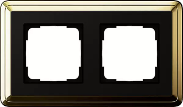 0212632 Рамка Classix Латунь / Черный 2-постовая Gira