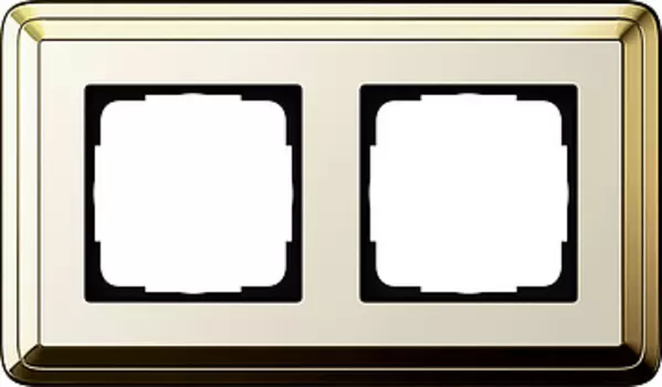 0212633 Рамка Classix Латунь / Кремовый 2-постовая Gira