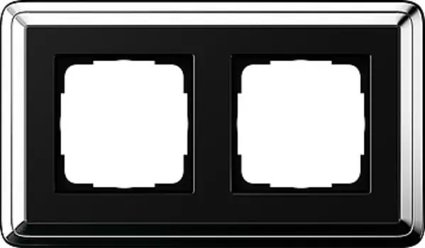 0212642 Рамка Classix Хром / Черный 2-постовая Gira