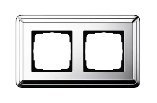 0212643 Рамка Classix Хром / Кремовый 2-постовая Gira